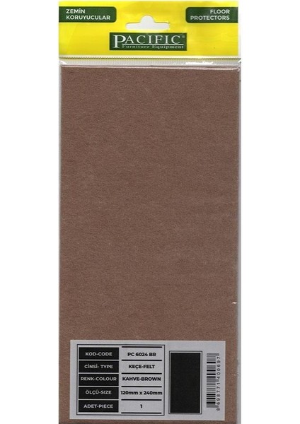 Yapışkanlı Keçe Zemin Koruyucusu 120*240 Mm-5 Adet