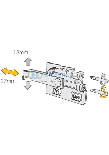 Hafele Üst Modül Askı Seti Metal Kap. Scarpi 4 modelleri