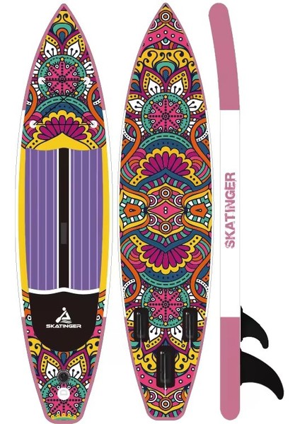 Lethe Boards Cırce Stand Up Şişme Renkli Touring Sup Board Skatinger 350 x 82 x 15 cm Kapasite 200 kg Hot Fusion Full Set - Su Geçirmez Telefon Kılıfı Hediye