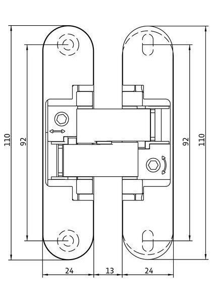 Gömme Gizli Ayarlı Kapı Menteşesi Eko 110 X 24 Mm. 40 Kğ fırsatları