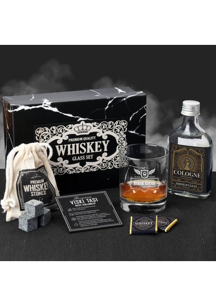 Babaya Isimli Viski Bardağı ve Kolonya lik Seti