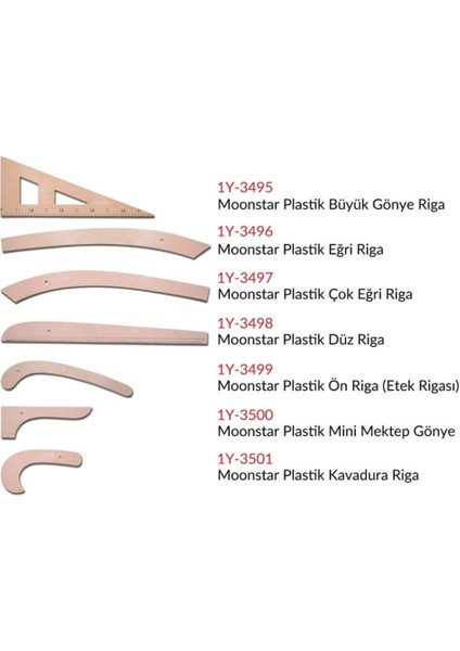 Taba Plastik Riga Cetvel Takımı 7 Parça