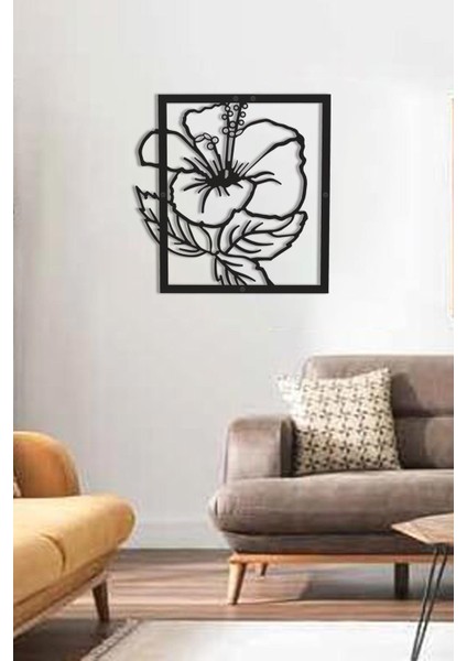 Metal Çiçek Tablo Ebegümeci (Malva sylvestris) 34,15x35 cm