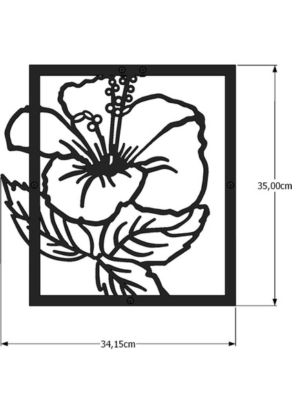 Metal Çiçek Tablo Ebegümeci (Malva sylvestris) 34,15x35 cm indirimleri