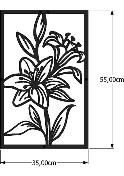 3G Tasarım Metal Çiçek Tablo Liliy 35X55