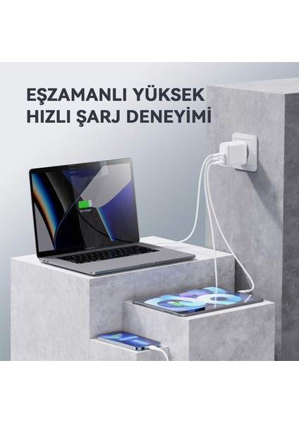 V2024 Revo Beyaz 65W Cca Gan Şarj Cihazı