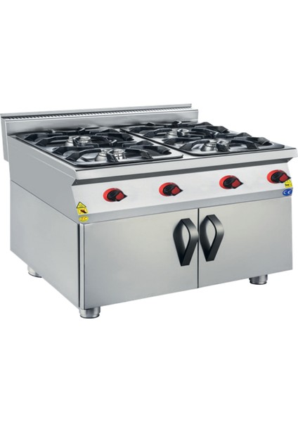 Karacasan 900 Seri Dolaplı 80 cm 4 Gözlü Tüplü Ocak