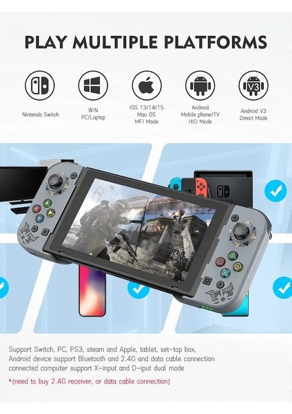 Siyah-Kablosuz Telefon Joypad Standı Oyun Denetleyicisi Joystick Anahtarı Pc Ps4 Iphone Uyumlu 13 14 Android Pubg (Yurt Dışından)