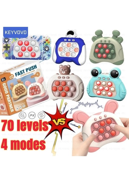 Yükseltme-Yeşil Forg-Hızlı Itme Pop Işık Fidget Oyun Konsolu Gamepad Yükseltilmiş Parmak Ucu Basın Yarışması Sıkma Stresi Azaltma Fidget Oyuncak Duyusal (Yurt Dışından)