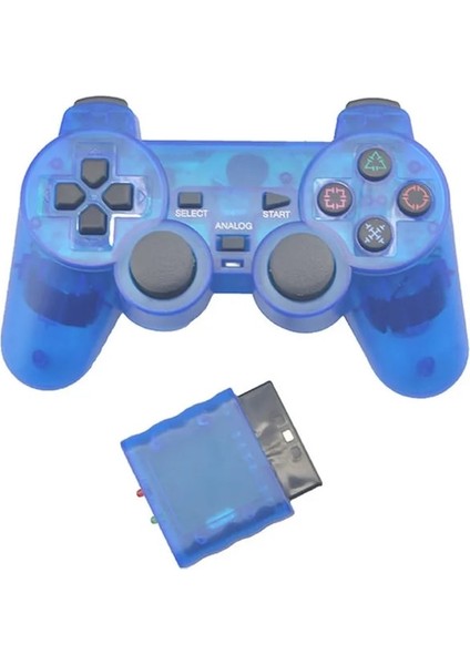 Siyah-Şeffaf Renkli Kablosuz Gamepad Sony Ps2 2.4g Titreşim Joystick Blutooth Denetleyici Playstation 2 Joypad (Yurt Dışından)