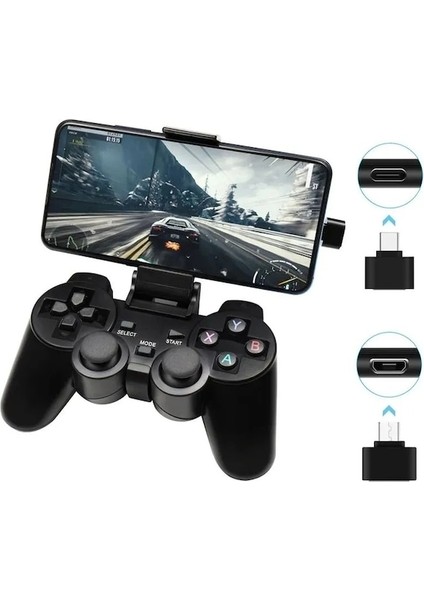 Siyah Adaptörlü-Android Kablosuz Gamepad Android Telefon/pc/ps3/tv Kutusu Joystick 2.4g USB Joypad Oyun Denetleyicisi Xiaomi Akıllı Telefon Için (Yurt Dışından)