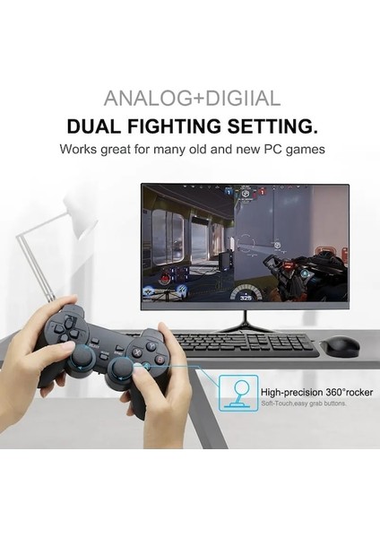 Siyah Adaptörlü-Android Kablosuz Gamepad Android Telefon/pc/ps3/tv Kutusu Joystick 2.4g USB Joypad Oyun Denetleyicisi Xiaomi Akıllı Telefon Için (Yurt Dışından)