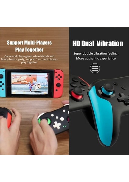 MG25Z Mavi KIRMIZI-NS009 Bluetooth Oyun Denetleyicisi Kablosuz Gamepad Nintendo Anahtarı Konsolu Ps3 Pc Windows 7 10 Çift Titreşim Joystick (Yurt Dışından) modelleri