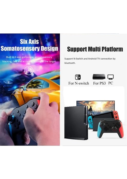 MG25Z Mavi KIRMIZI-NS009 Bluetooth Oyun Denetleyicisi Kablosuz Gamepad Nintendo Anahtarı Konsolu Ps3 Pc Windows 7 10 Çift Titreşim Joystick (Yurt Dışından) fırsatları