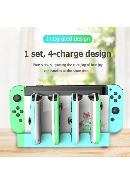 Siyah-Oyun Denetleyicisi Şarj Cihazı Şarj Standı Standı Tutucu Nintendo Anahtarı Joy-Con Oyun Denetleyicisi Şarj Cihazı Dock Masaüstü Standı (Yurt Dışından)