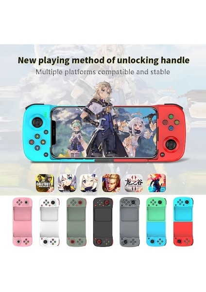 Sky Blue-Cep Telefonu Gamepad Kablosuz Gerilebilir Oyun Denetleyicisi Tip-C Oyun Denetleyicisi Ps4 Anahtarı Pc Için Taşınabilir Joystick Gamepad (Yurt Dışından)
