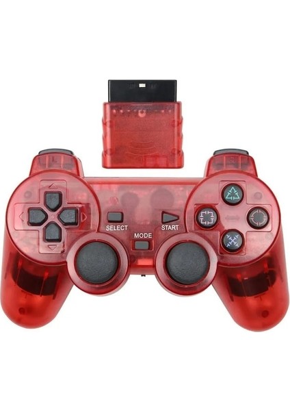 Kırmızı-Şeffaf Renk Sony Ps2 Kablosuz Denetleyici Gamepad Playstation 2 Için 2.4g Titreşim Joystick Konsolu Ps2 Aksesuarları (Yurt Dışından)