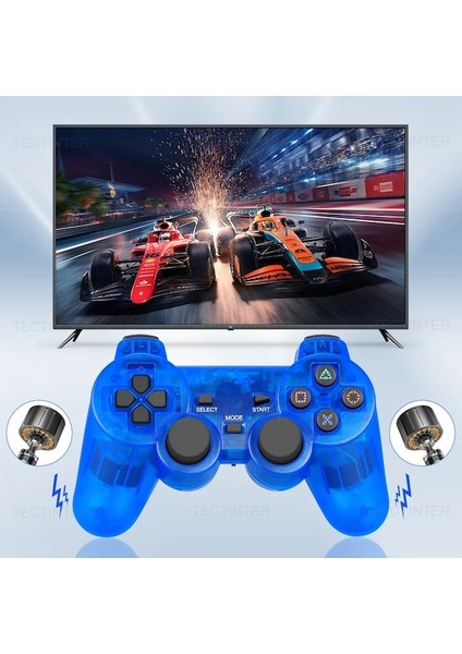 Kırmızı-Şeffaf Renk Sony Ps2 Kablosuz Denetleyici Gamepad Playstation 2 Için 2.4g Titreşim Joystick Konsolu Ps2 Aksesuarları (Yurt Dışından)