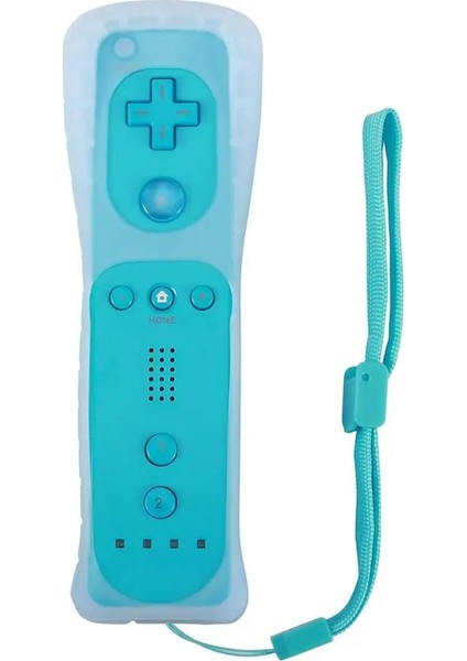 Sıradan Açık Mavi-Top 2 In 1 Kablosuz Gamepad Uzaktan Kumanda Dahili Motion Plus + Wii Denetleyici Joystick Silikon Kılıf Için Nunchuck (Yurt Dışından)