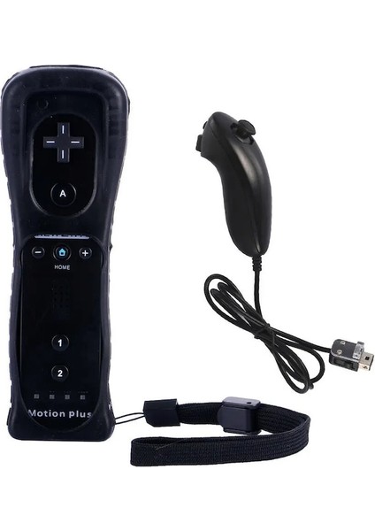 Sıradan Açık Mavi-Top 2 In 1 Kablosuz Gamepad Uzaktan Kumanda Dahili Motion Plus + Wii Denetleyici Joystick Silikon Kılıf Için Nunchuck (Yurt Dışından)