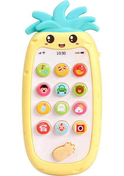 Simüle Cep Telefonu Iki Dilli Müzikal LED Ananas Şekli Çocuklar Eğitici Oyuncaklar Çocuklar Için Hediye Sarı (Yurt Dışından)