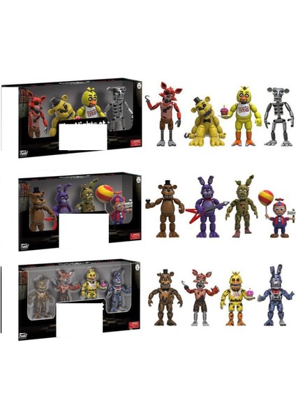 4 Adet/takım Fnaf Beş Gece Güvenlik Ihlali Aksiyon Figürleri Bonnie Foxy Oyuncaklar 5 Fazbear Ayı Bebek Modeli Çocuk Oyuncak Hediyeler (Yurt Dışından) modelleri