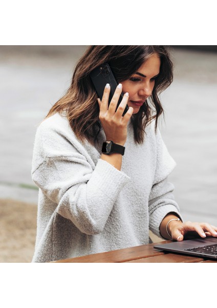 Apple Watch Siyah Deri Kordon 38MM 40MM 41MM 3 4 5 6 7 Se 8 9 Uyumlu Siyah Hakiki Deri Kayış modelleri