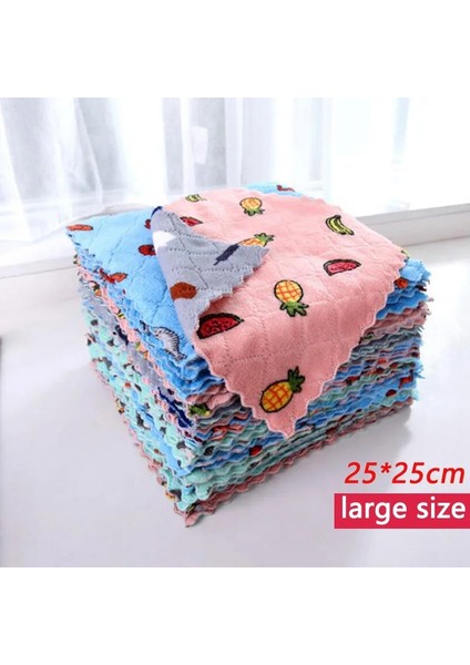 Bordo Tarzı 3 Parça Adet Temizlik Bezi Mutfak Anti-Yağ Silme Bezleri Emici Mikrofiber Paçavralar Ev Yıkama Bulaşık Mutfak Havluları (Yurt Dışından)