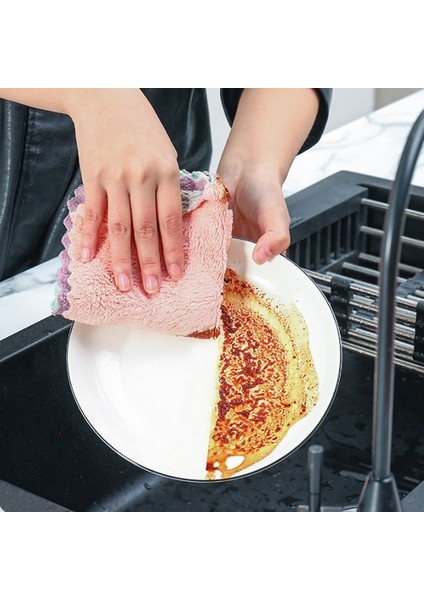 Bordo Tarzı 3 Parça Adet Temizlik Bezi Mutfak Anti-Yağ Silme Bezleri Emici Mikrofiber Paçavralar Ev Yıkama Bulaşık Mutfak Havluları (Yurt Dışından) fiyatları