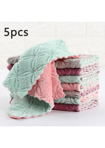 Bordo Tarzı 3 Parça Adet Temizlik Bezi Mutfak Anti-Yağ Silme Bezleri Emici Mikrofiber Paçavralar Ev Yıkama Bulaşık Mutfak Havluları (Yurt Dışından) modelleri