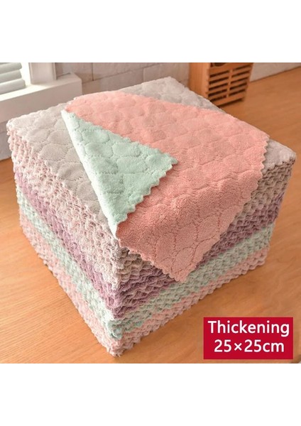 Bordo Tarzı 3 Parça Adet Temizlik Bezi Mutfak Anti-Yağ Silme Bezleri Emici Mikrofiber Paçavralar Ev Yıkama Bulaşık Mutfak Havluları (Yurt Dışından) fırsatları