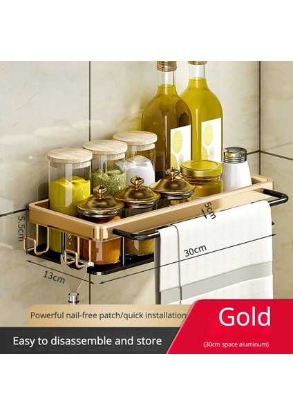 No.4 Stili 300 mm Duvara Monte Su Deposu Rafı Mutfak Depolama Rafı Ev Baharat Rafı Lavabo Sünger Drenaj Sepeti Mutfak Askısı (Yurt Dışından)