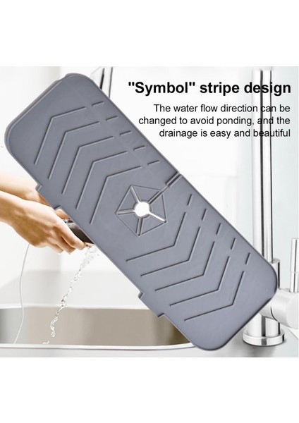 Gri Tarzı Silikon Musluk Mat Mutfak Musluk Kolu Damlama Tutucu Tepsi Çift Taraflı Kullanım Musluklar Paspaslar Su Tahliye Pedi Lavabo Sıçrama Koruması (Yurt Dışından) indirimleri