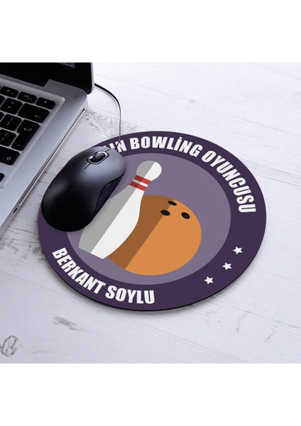 Yılın Bowling Oyuncusu Isme Özel Yuvarlak Mousepad