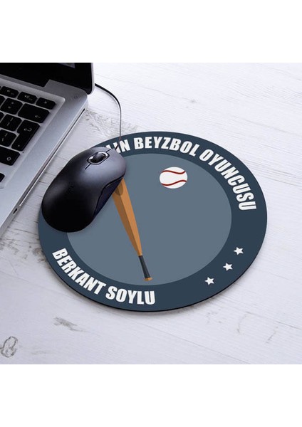 Yılın Beyzbol Oyuncusu Isme Özel Yuvarlak Mousepad