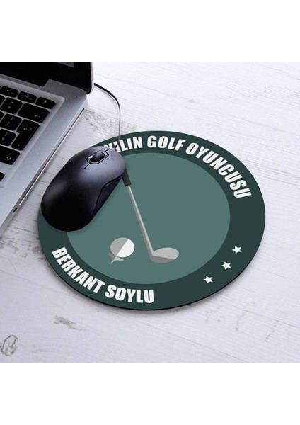 Yılın Golf Oyuncusu Isme Özel Yuvarlak Mousepad
