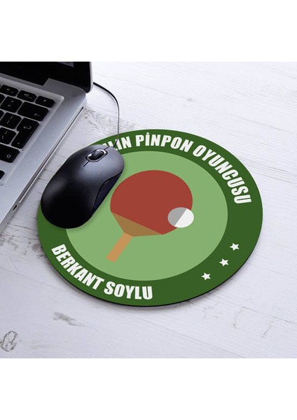 Yılın Pinpon Oyuncusu Isme Özel Yuvarlak Mousepad