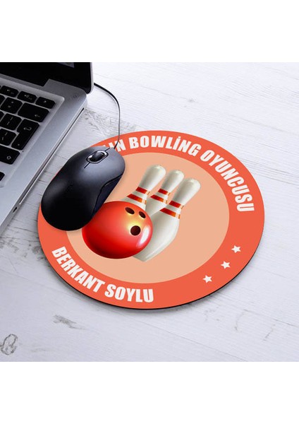 En Iyi Bowling Oyuncusu Isme Özel Yuvarlak Mousepad