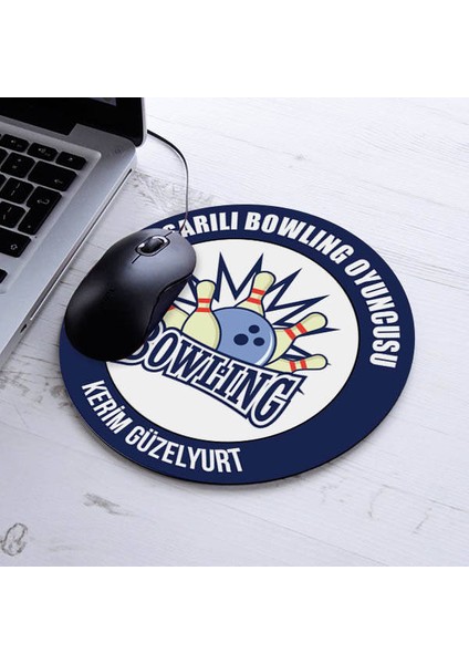 En Başarılı Bowling Oyuncusu Isme Özel Yuvarlak Mousepad