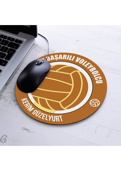En Başarılı Voleybol Oyuncusu Isme Özel Yuvarlak Mousepad