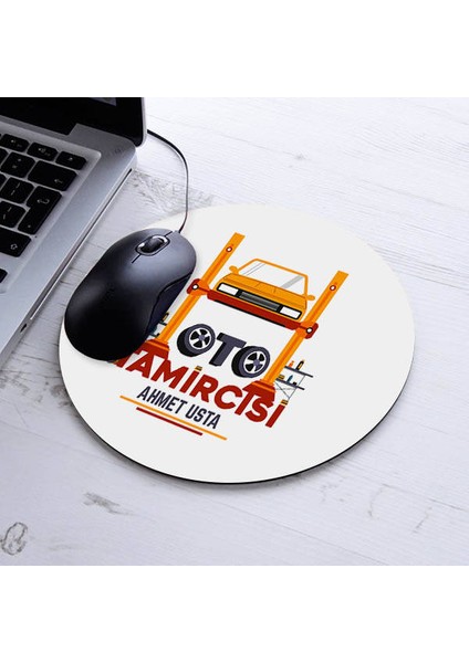 Isme Özel Oto Tamircisi Yuvarlak Mousepad
