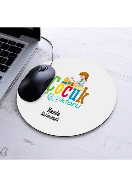 Isimli Çocuk Doktorlarına Özel Yuvarlak Mousepad