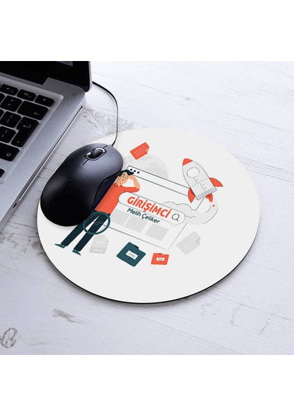 Isimli Girişimcilere Özel Yuvarlak Mousepad