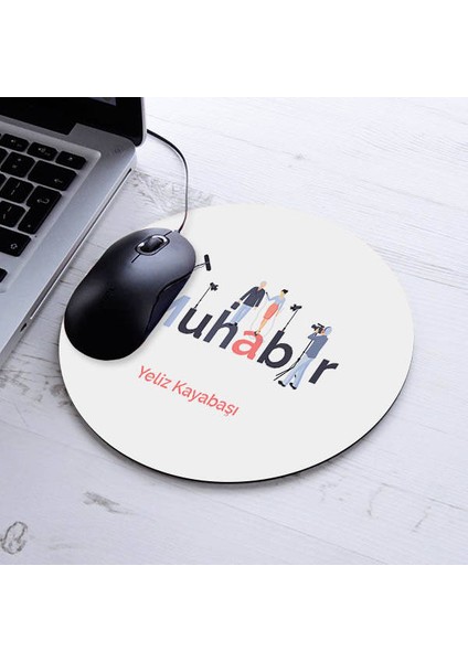 Kişiye Özel Muhabirler Için Yuvarlak Mousepad