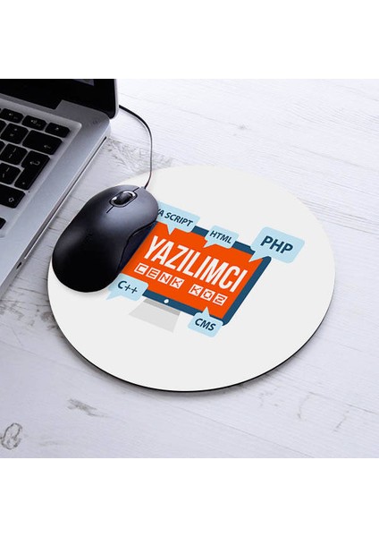 Kişiye Özel Yazılımcı Temalı Yuvarlak Mousepad