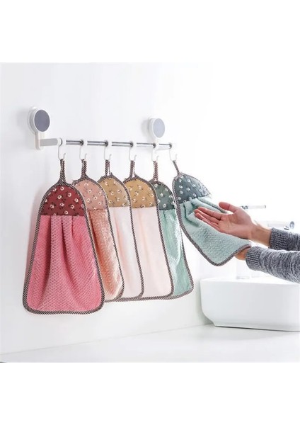 No.4 Stili El Havlusu Asılı Emici Mercan Polar Kalınlaşmış Bulaşık Havlusu Yapışmaz Yağ Kolay Temiz Mutfak Ev Temizlik Araçları (Yurt Dışından) fiyatları