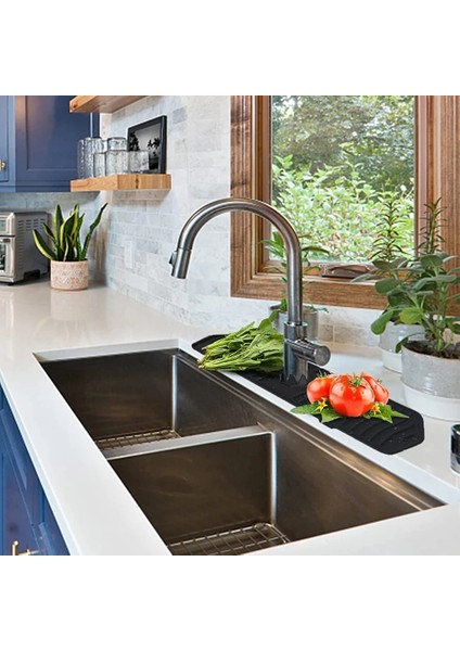 Gri Tarzı 36CM Musluk Emici Mat Silikon Mutfak Musluk Su Tutucu Mat Lavabo Sıçrama Koruma Su Tahliye Pedi Tezgah Koruyucu Mat (Yurt Dışından) indirimleri