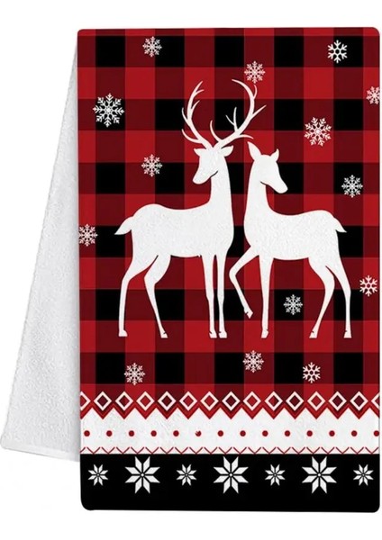 K Tarzı Bulaşık Bezi Havlu Dekoratif Dayanıklı Çabuk Kuruyan Merry Christmas Sevimli Kardan Adam Kamyon Bulaşık Bezi El Havlusu Mutfak Temizlik (Yurt Dışından)