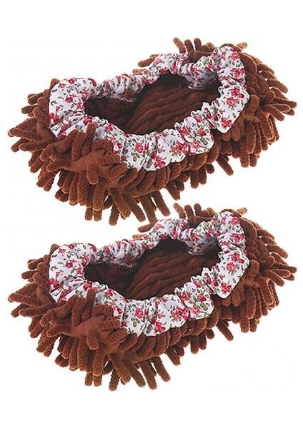 Kahve Tarzı 2 Adet Çiçek Tasarım Ev Mutfak Zemin Toz Temizleme Terlik Paspaslama Ayakkabı Koruyucu Ev Mutfak Zemin Paspaslama Ayakkabı Koruyucu (Yurt Dışından)