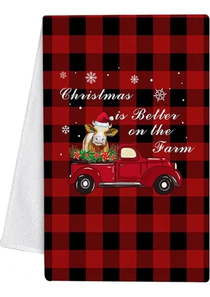 P Tarzı Mükemmel Bulaşık Havlusu Dayanıklı Mikrofiber Mutfak Havlusu Noel Stilleri Tatil Çay Kardan Adam El Havlusu (Yurt Dışından)